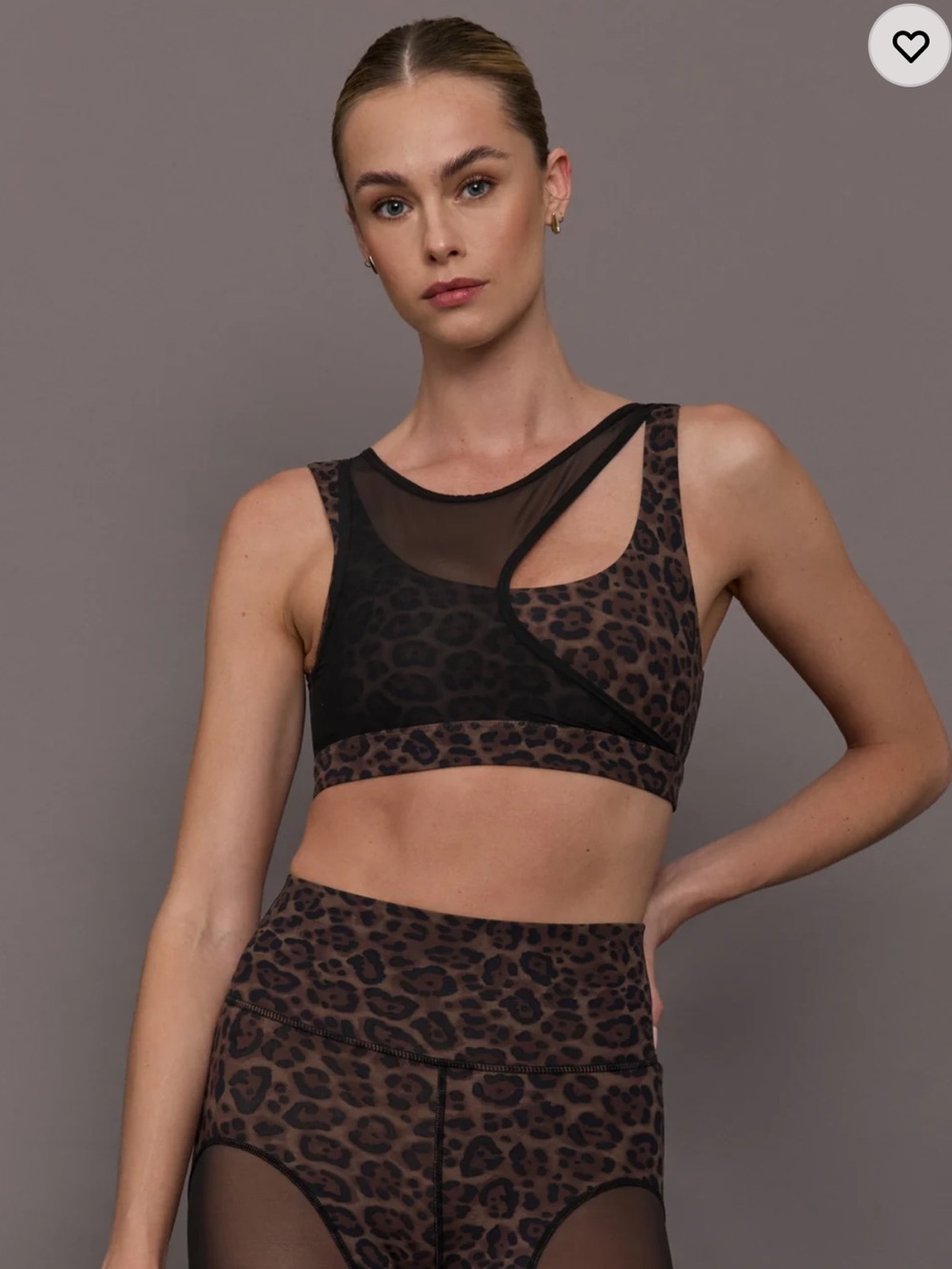Carbon38 Mesh Overlay Bra in Melt - Leopard Print